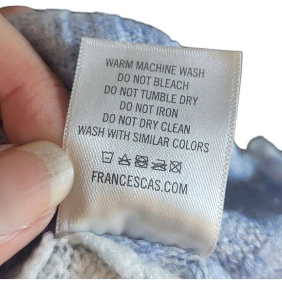 Studio 19 turtleneck long sleeve color block gray white blue sweater, size m - Picture 4 of 5